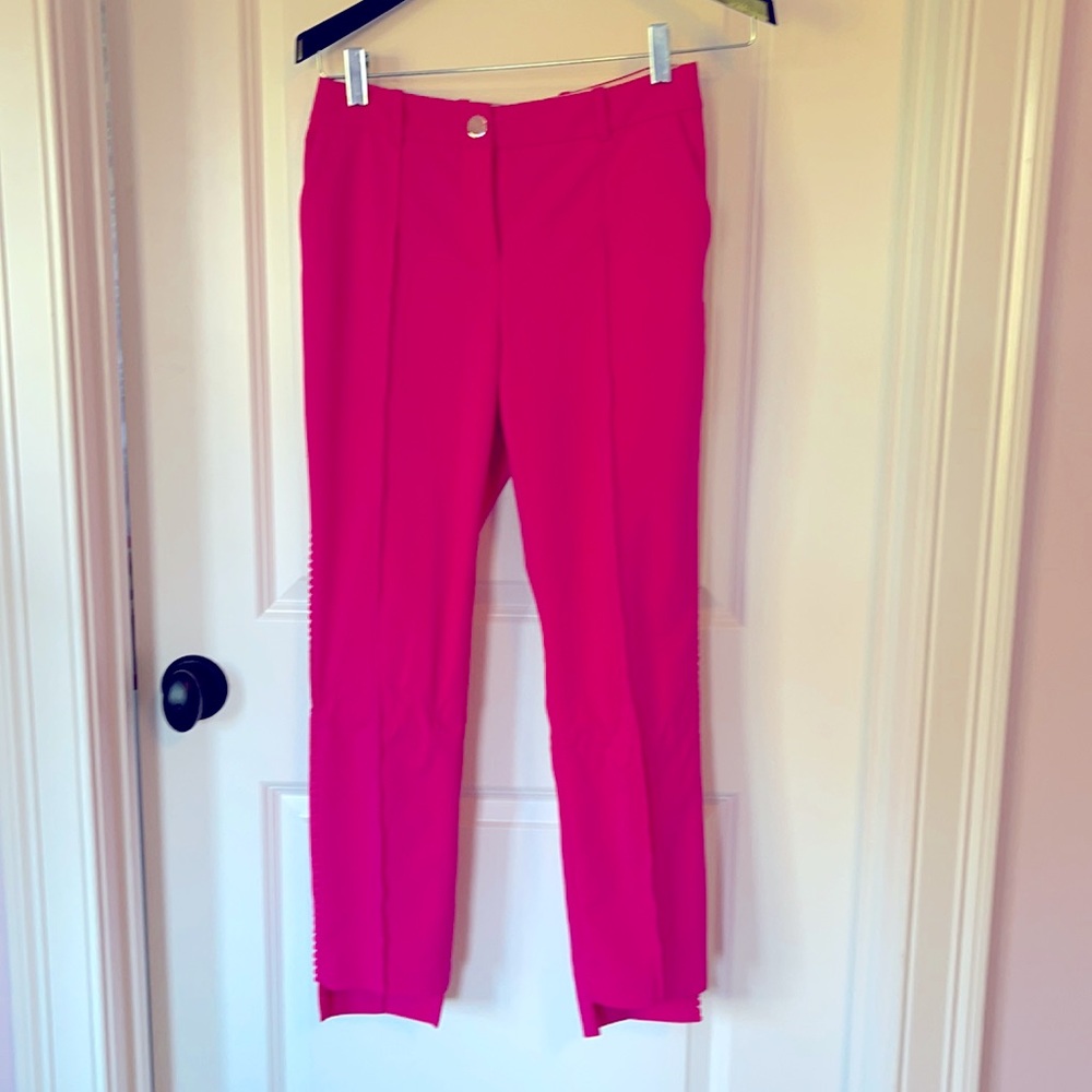 Ted Baker Anett Embroidered Seam Trousers In Bright Pink